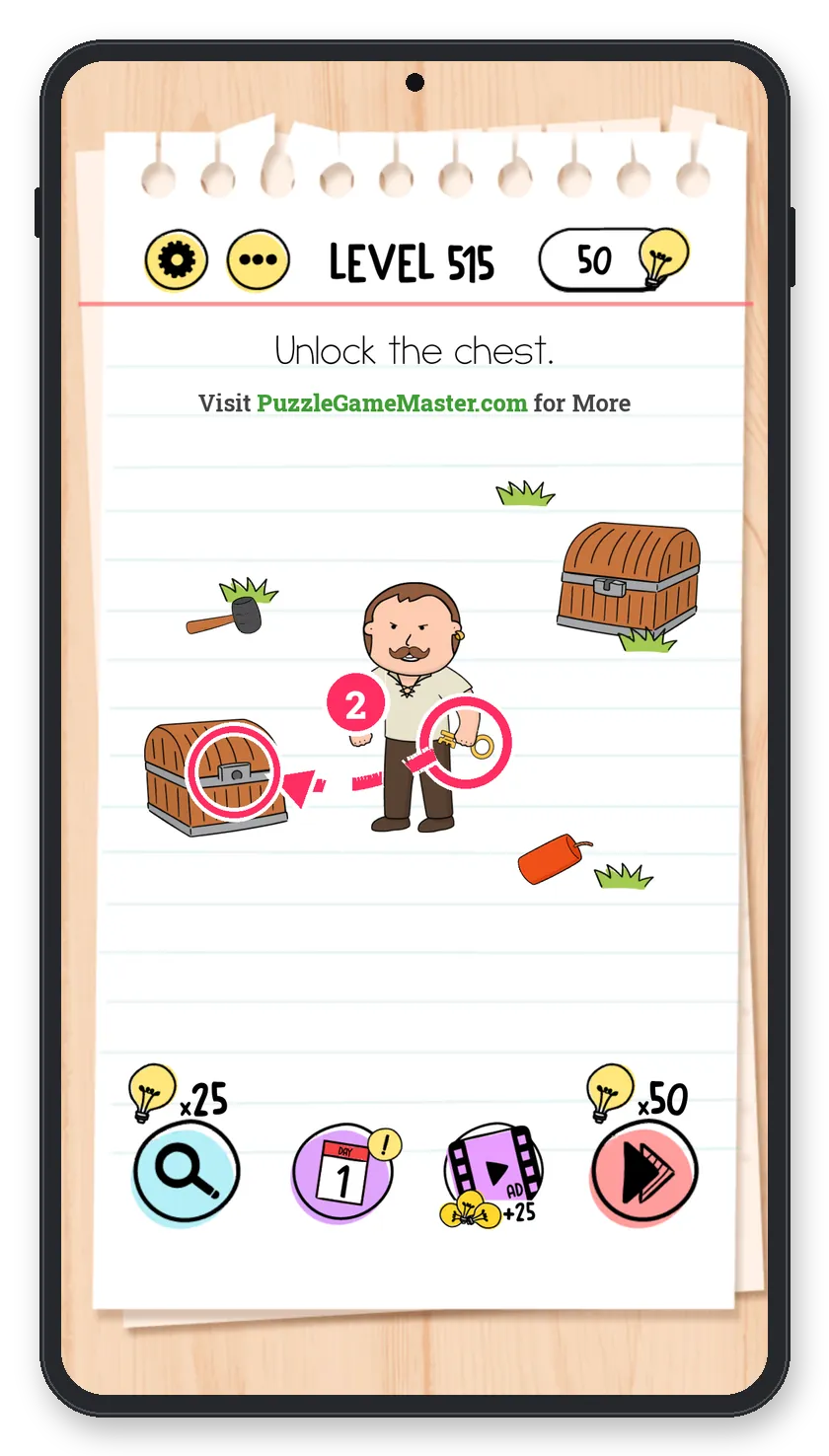 Brain Test: Tricky Puzzles Level 515 step 2: Unlock it