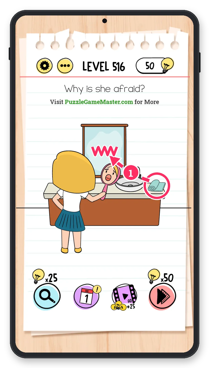 Brain Test: Tricky Puzzles Level 516 answer with steps marked