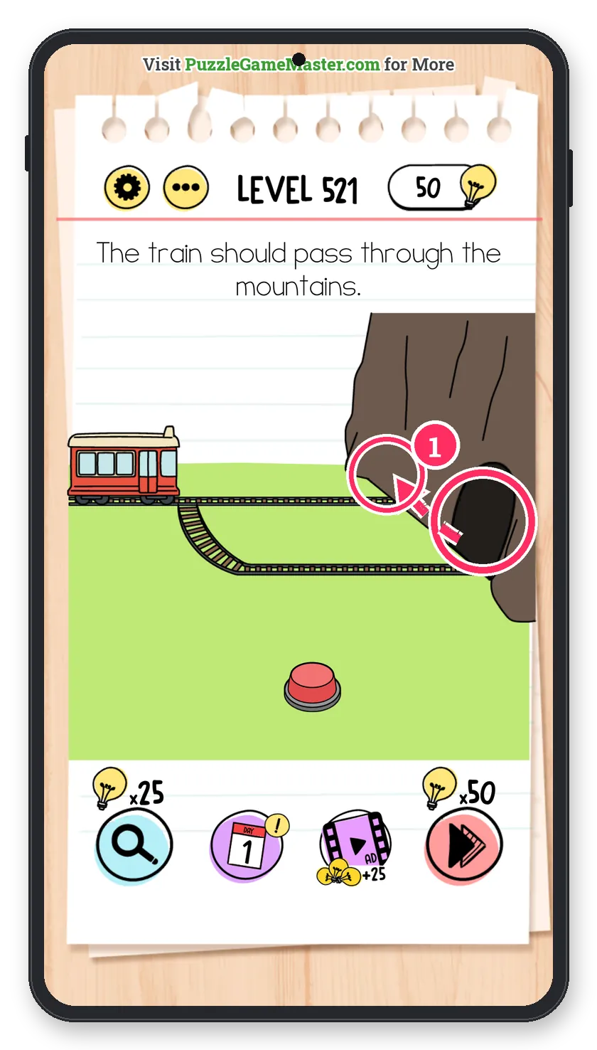 Brain Test: Tricky Puzzles Level 521 step 1: Place the tunnel