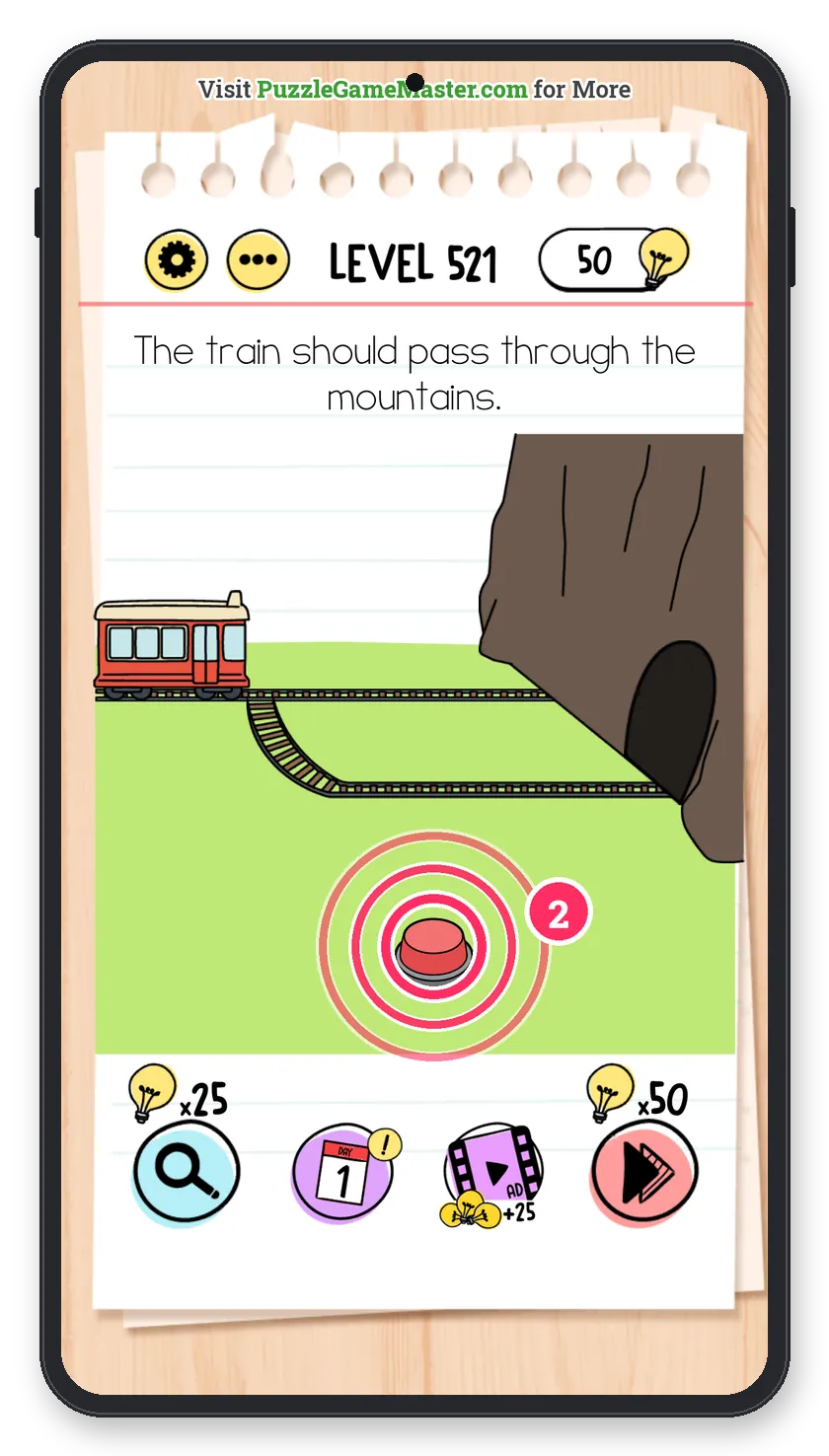 Brain Test: Tricky Puzzles Level 521 step 2: Start the train