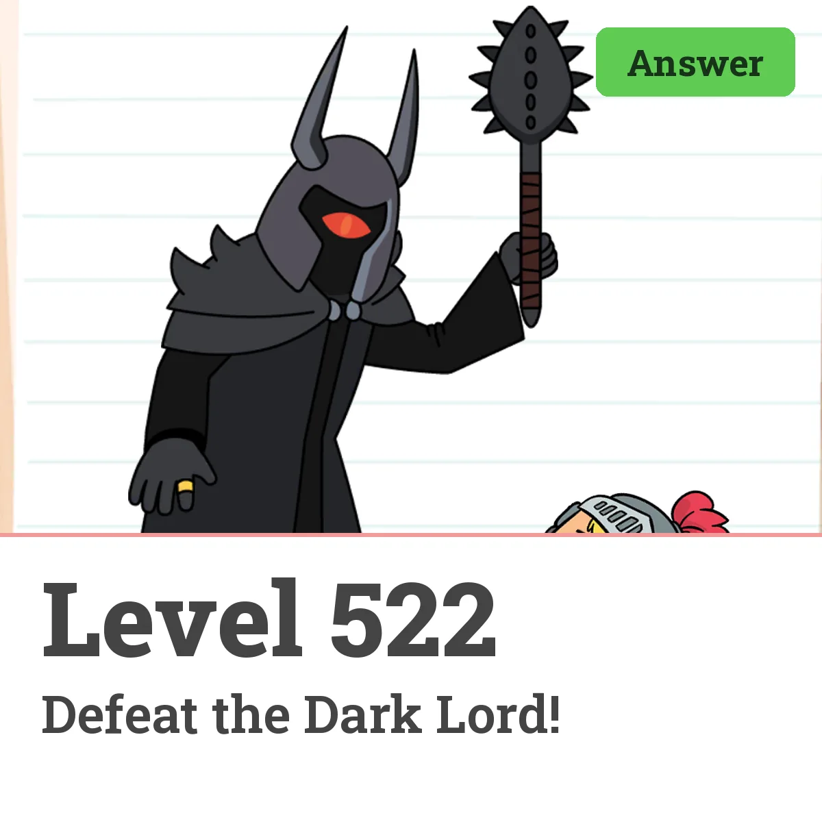 Brain Test: Tricky Puzzles Level 522 answer – Defeat the Dark Lord!