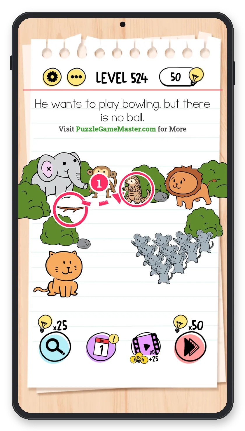 Brain Test: Tricky Puzzles Level 524 answer with steps marked