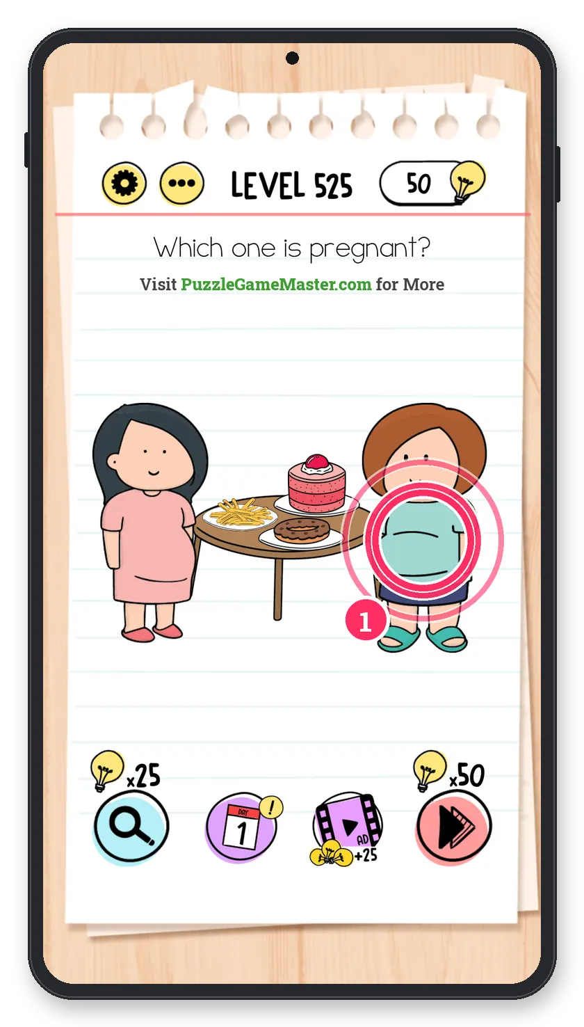Brain Test: Tricky Puzzles Level 525 answer with steps marked