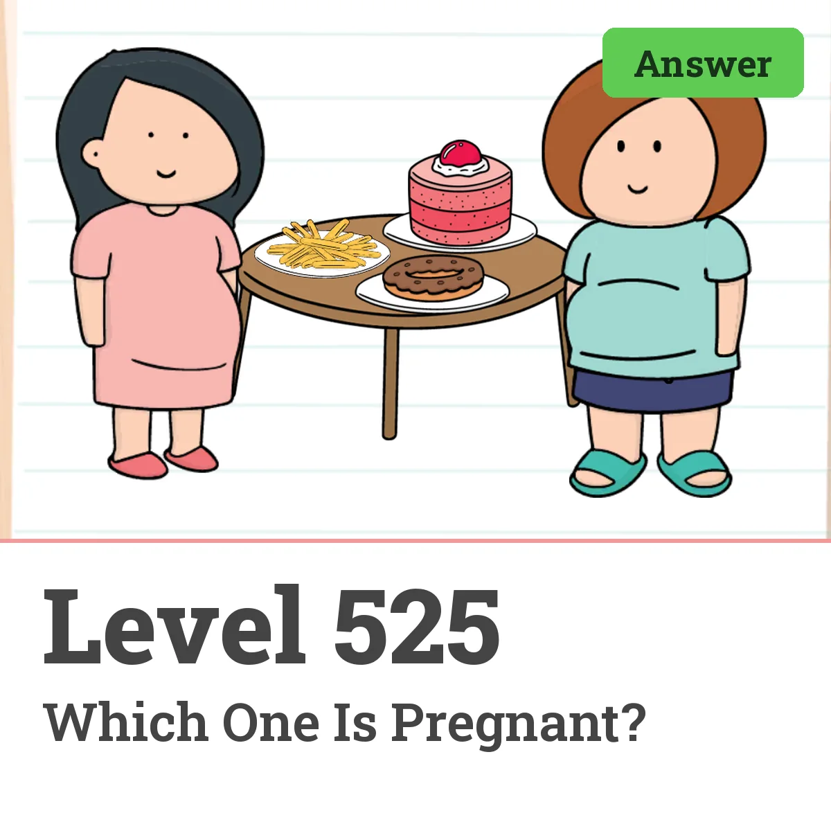 Brain Test: Tricky Puzzles Level 525 answer – Which One Is Pregnant?