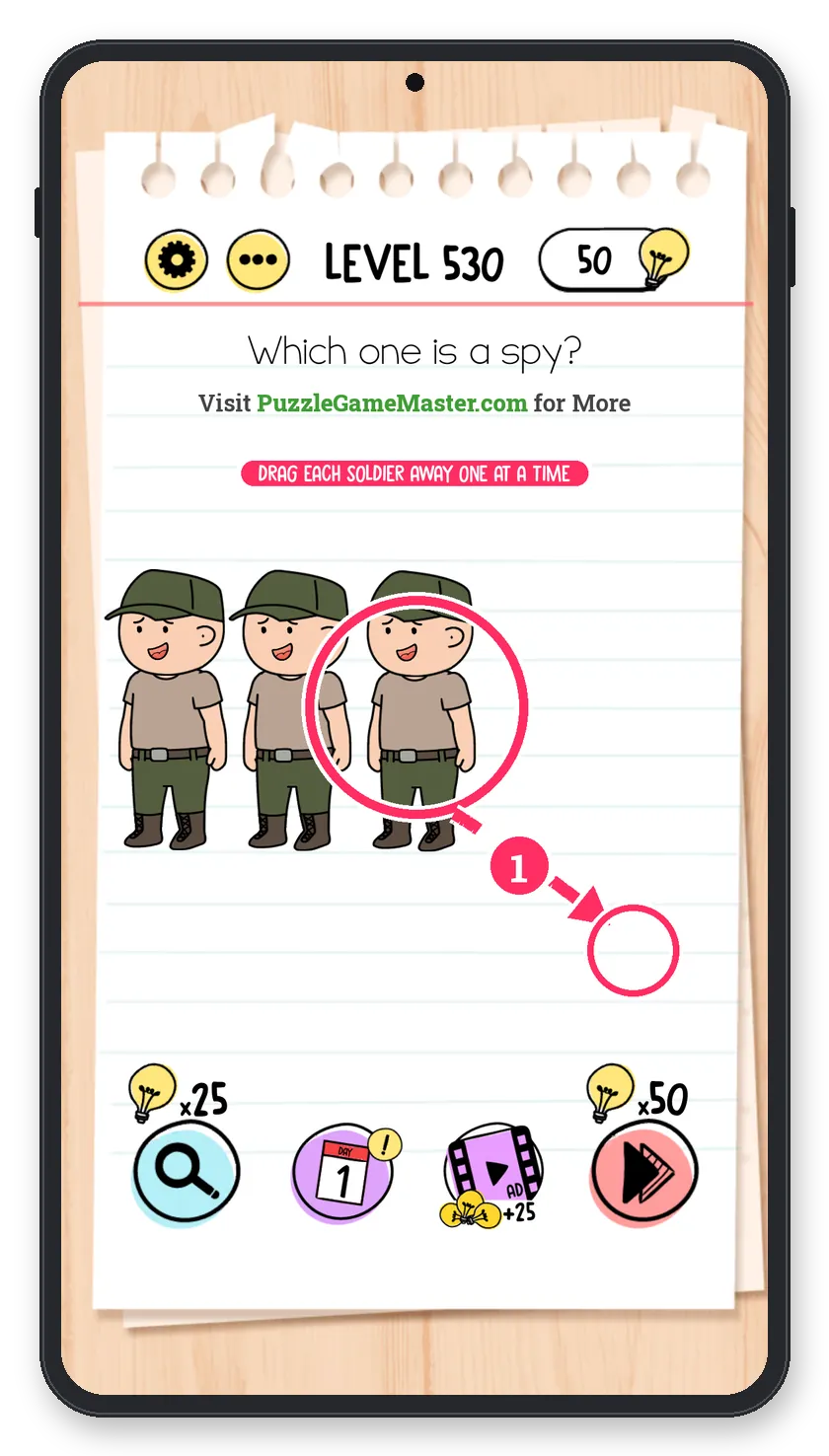 Brain Test: Tricky Puzzles Level 530 answer with steps marked