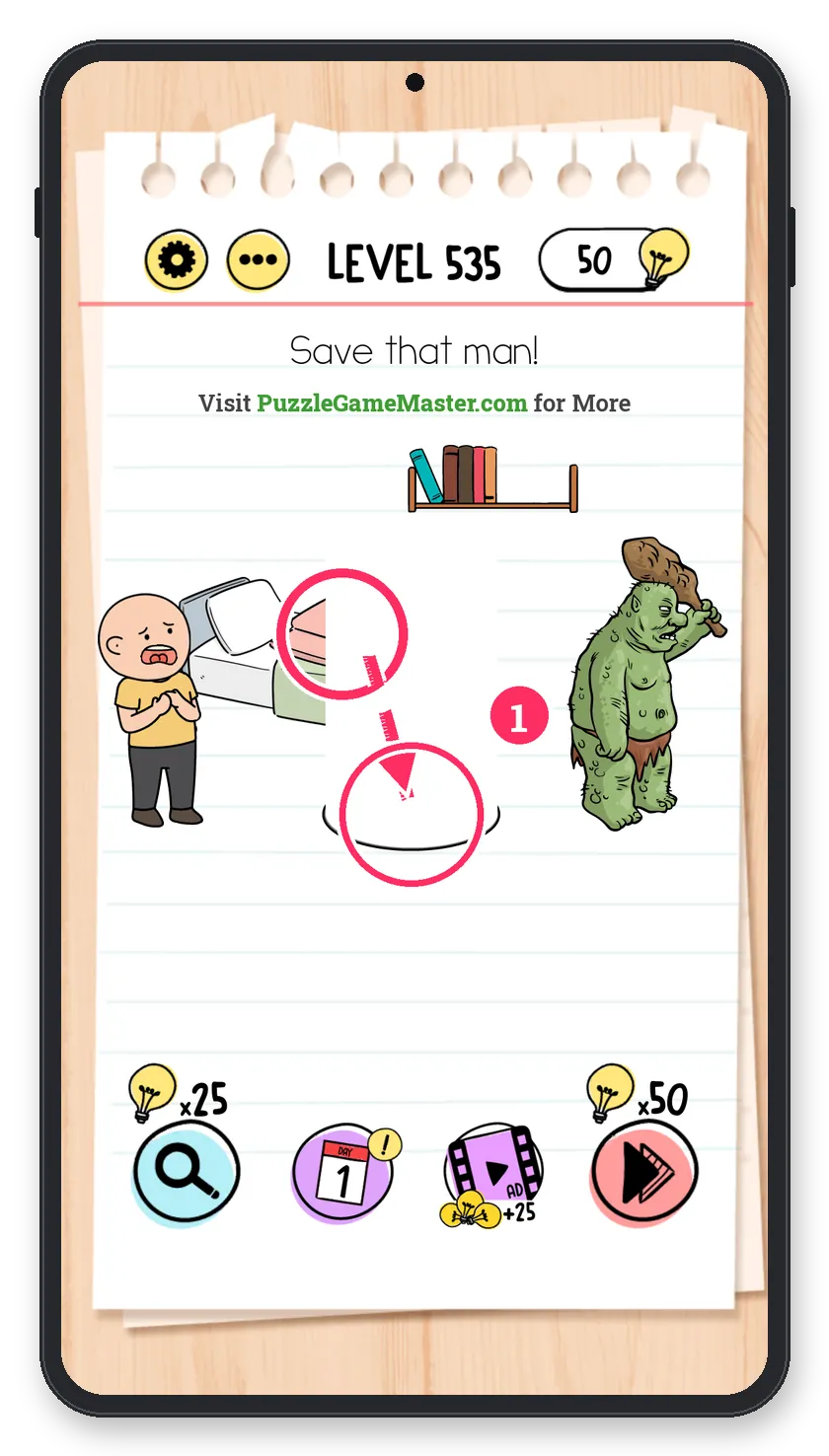 Brain Test: Tricky Puzzles Level 535 answer with steps marked