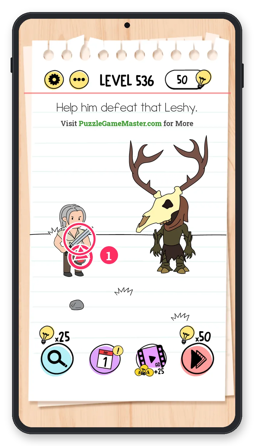 Brain Test: Tricky Puzzles Level 536 step 1: Ignite the sword