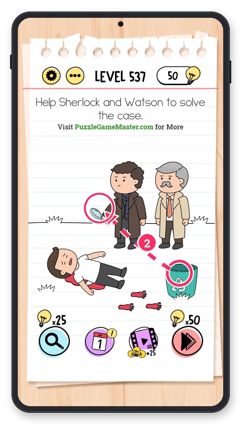 Brain Test: Tricky Puzzles Level 537 step 2: Show it to Sherlock