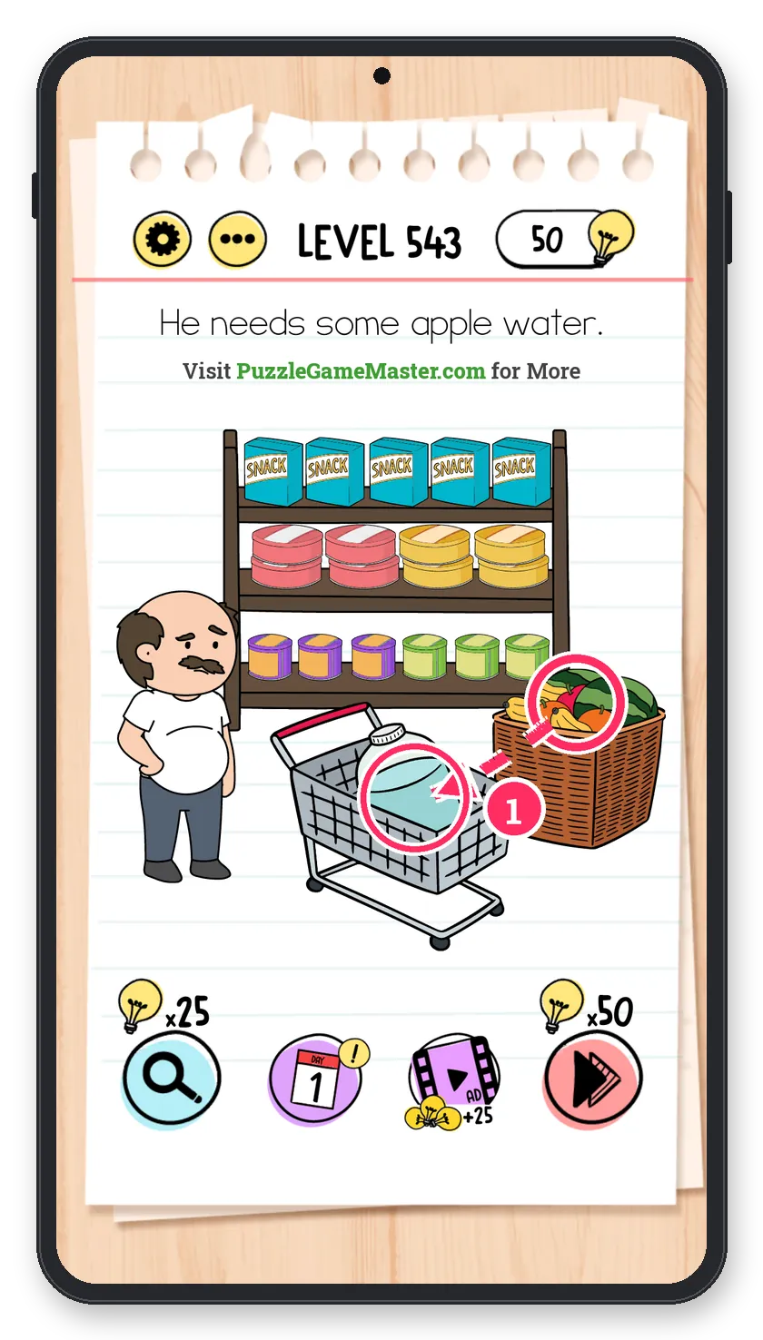 Brain Test: Tricky Puzzles Level 543 answer with steps marked
