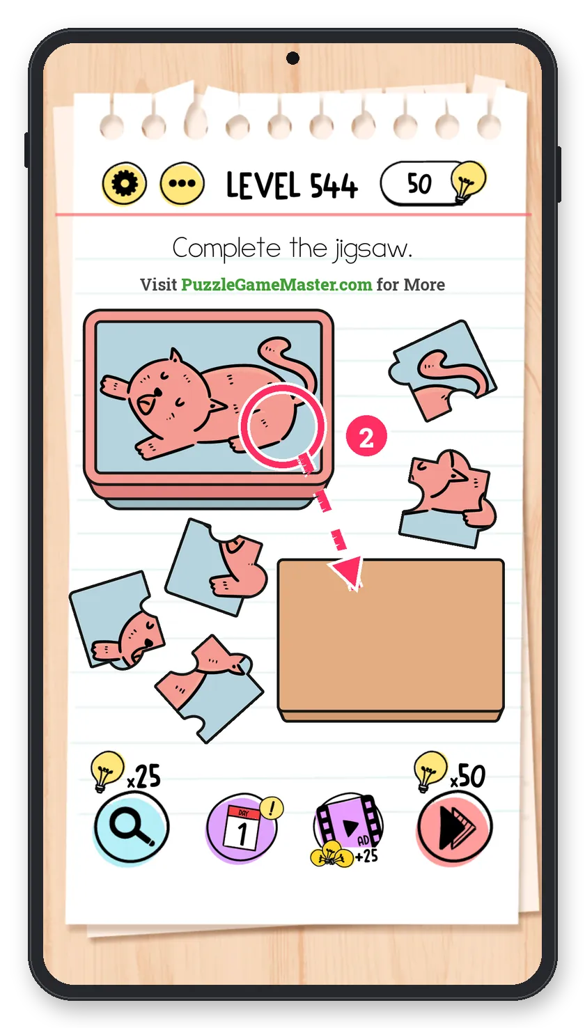 Brain Test: Tricky Puzzles Level 544 step 2: Add the last piece