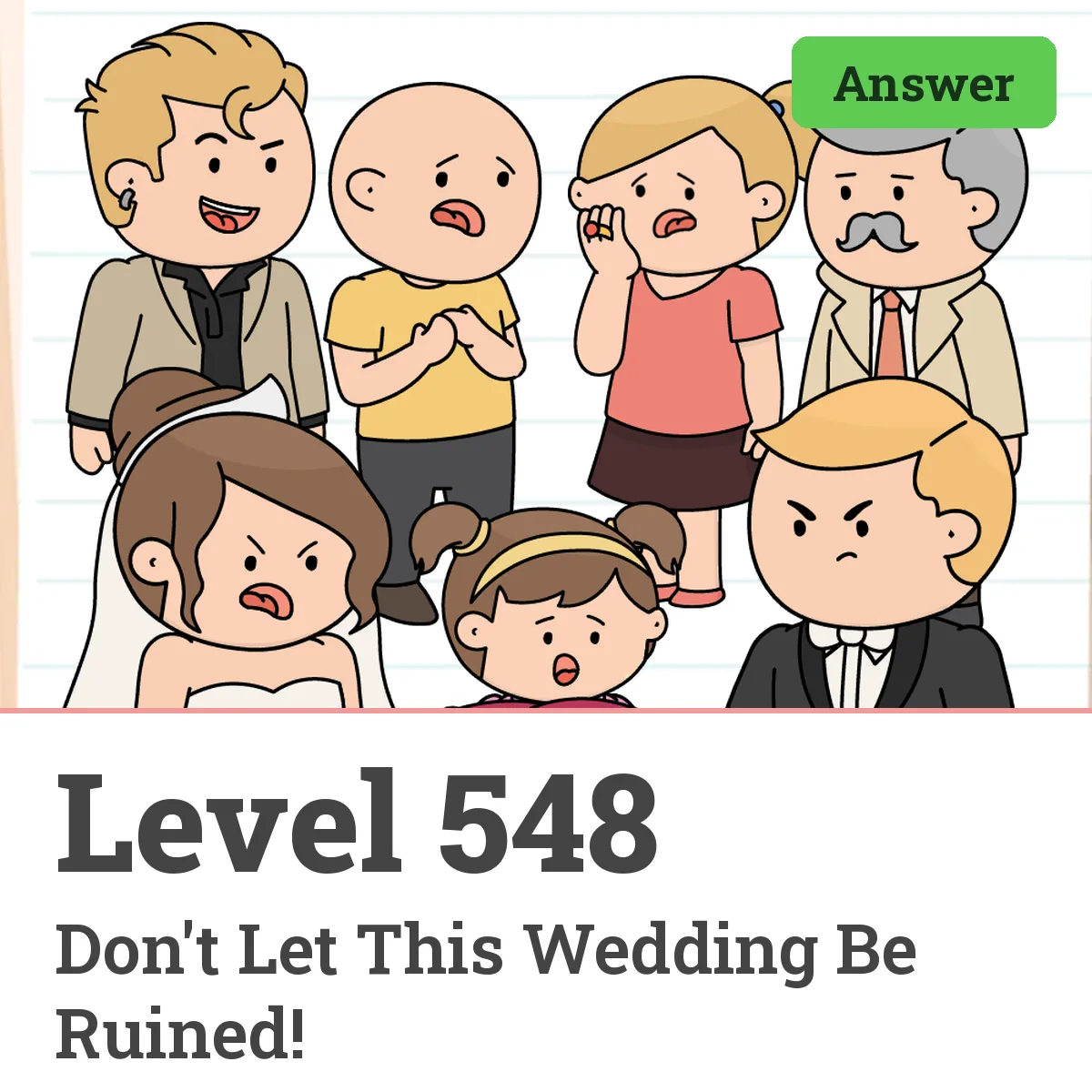 Brain Test: Tricky Puzzles Level 548 answer – Don't Let This Wedding Be Ruined!