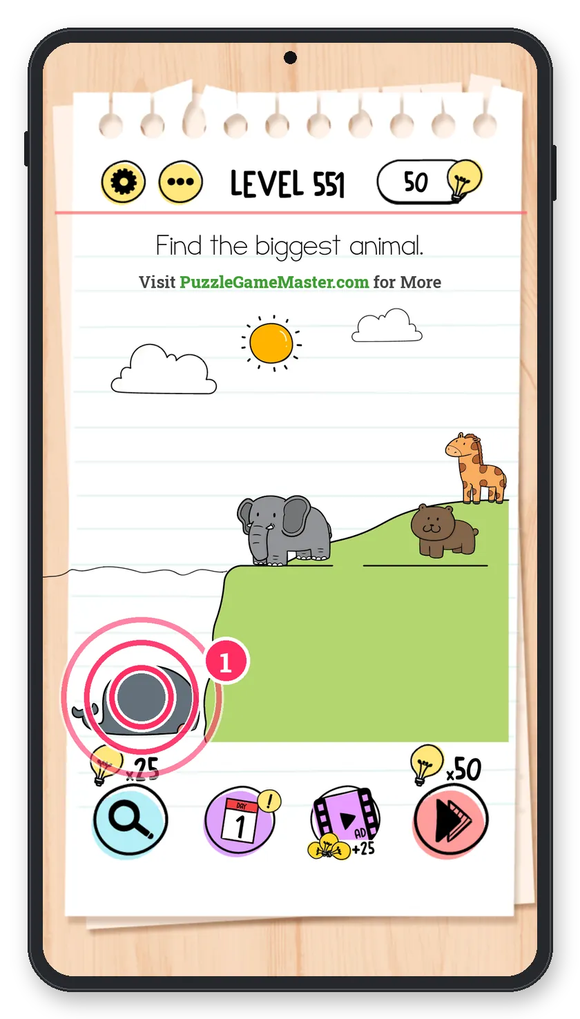 Brain Test: Tricky Puzzles Level 551 answer with steps marked