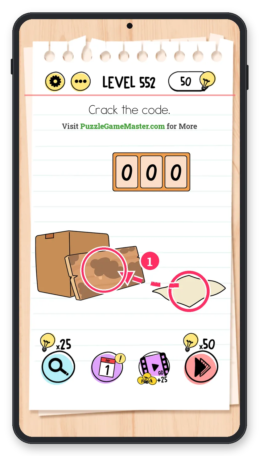 Brain Test: Tricky Puzzles Level 552 step 1: Wipe the board