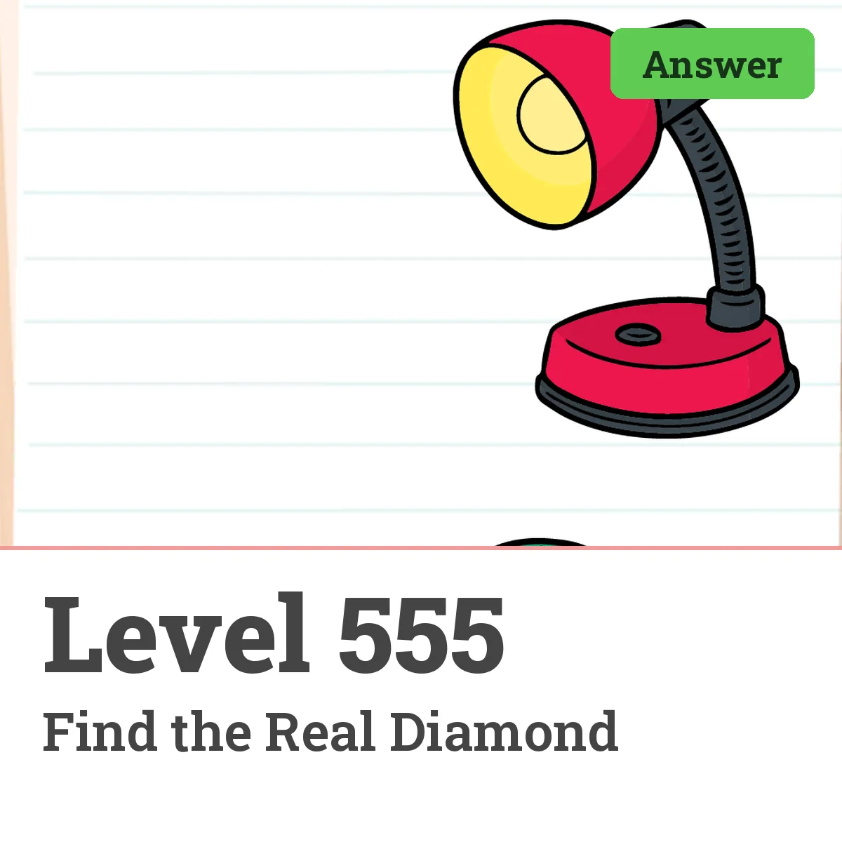 Brain Test: Tricky Puzzles Level 555 answer – Find the Real Diamond