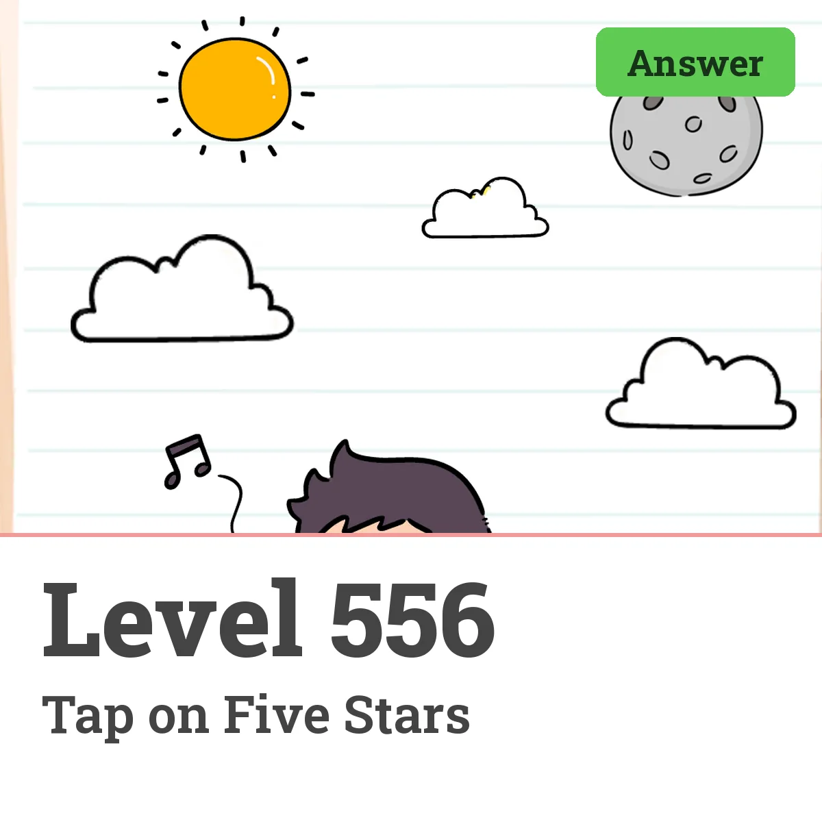 Brain Test: Tricky Puzzles Level 556 answer – Tap on Five Stars