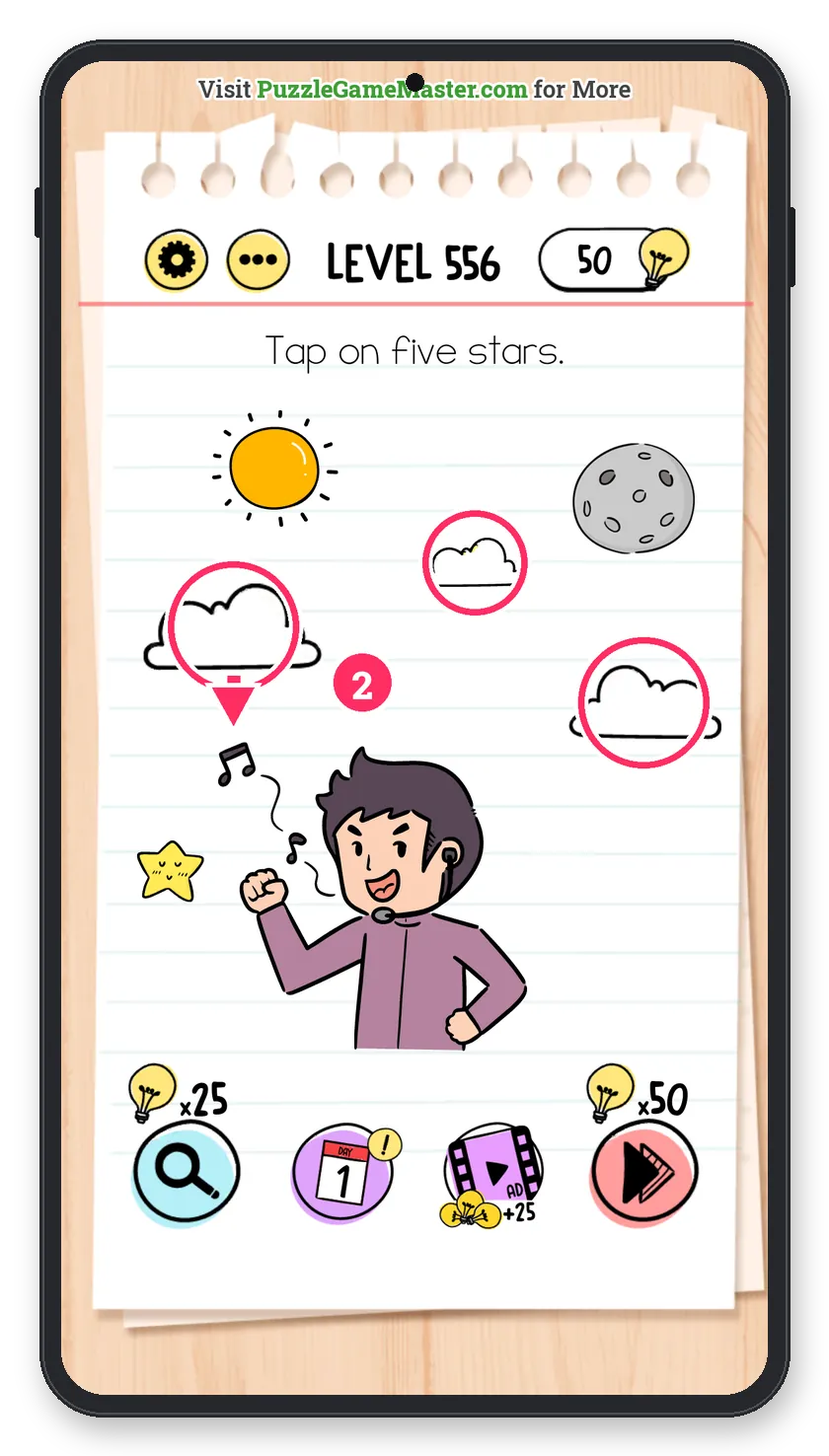 Brain Test: Tricky Puzzles Level 556 step 2: Under the clouds