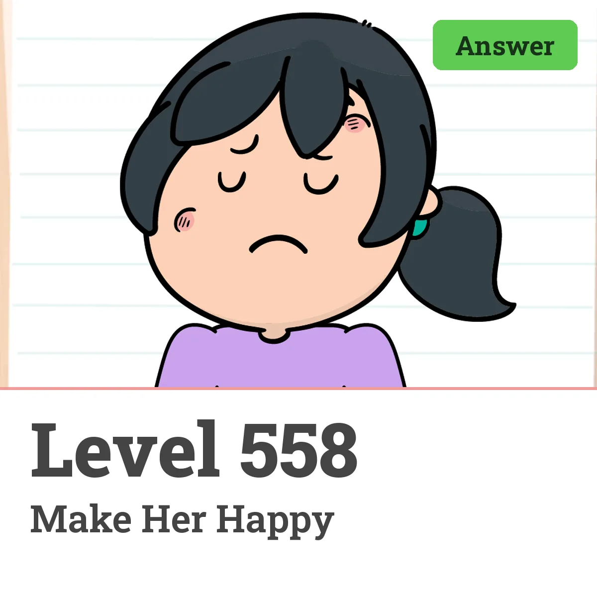 Brain Test: Tricky Puzzles Level 558 answer – Make Her Happy
