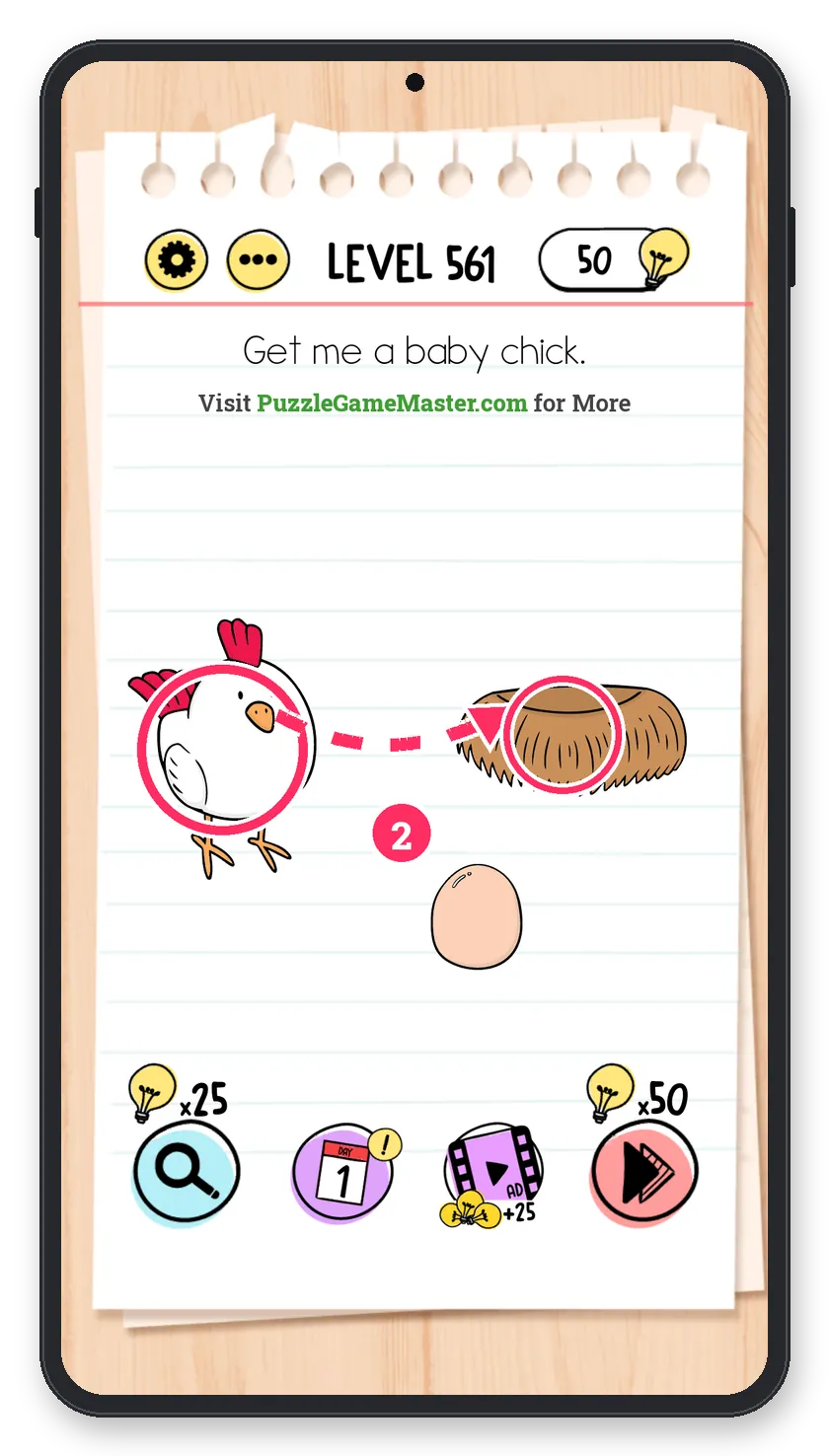 Brain Test: Tricky Puzzles Level 561 step 2: Then the hen
