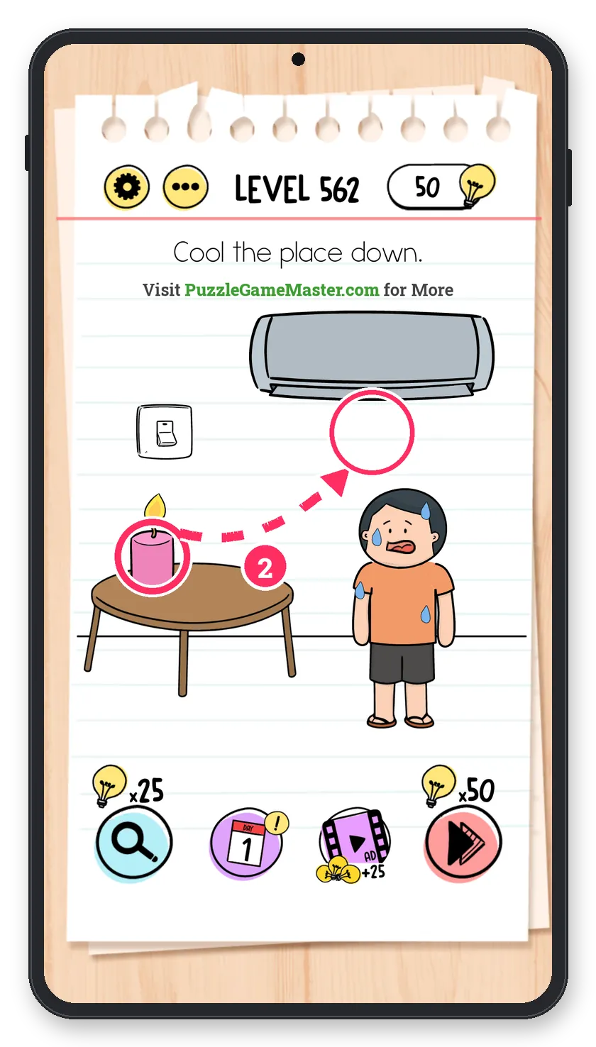 Brain Test: Tricky Puzzles Level 562 step 2: Warm it up