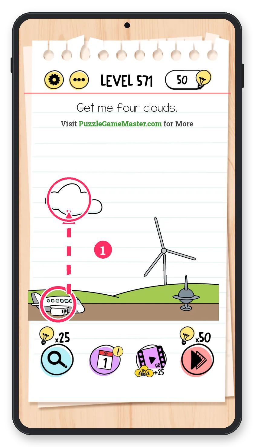 Brain Test: Tricky Puzzles Level 571 answer with steps marked