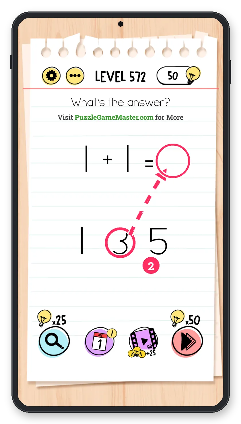 Brain Test: Tricky Puzzles Level 572 step 2: Give the answer