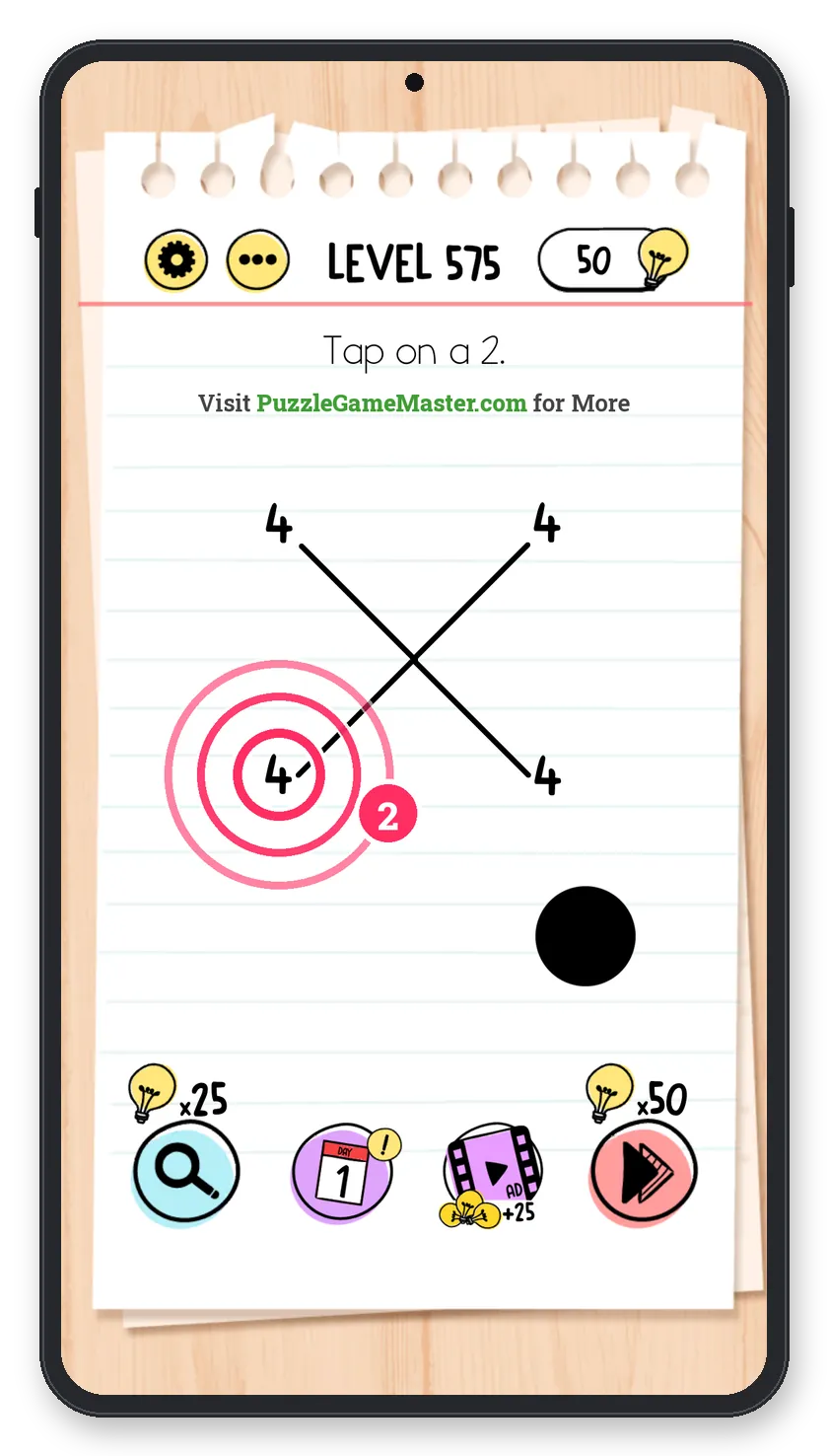 Brain Test: Tricky Puzzles Level 575 step 2: Tap the 2