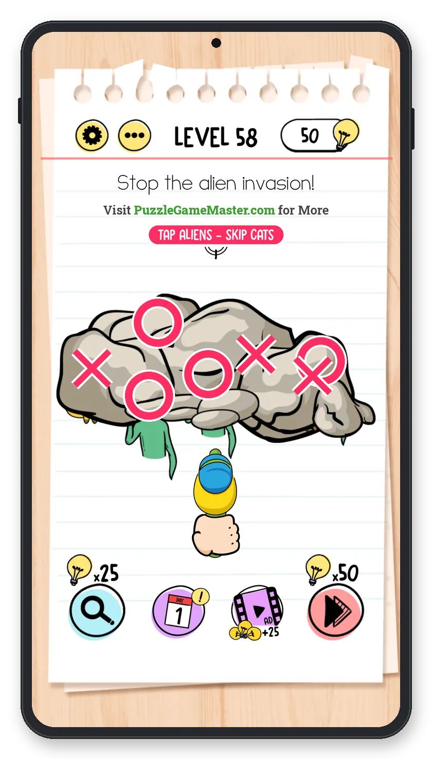 Brain Test: Tricky Puzzles Level 58 answer with steps marked