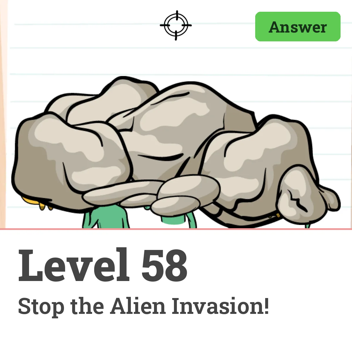 Brain Test: Tricky Puzzles Level 58 answer – Stop the Alien Invasion!