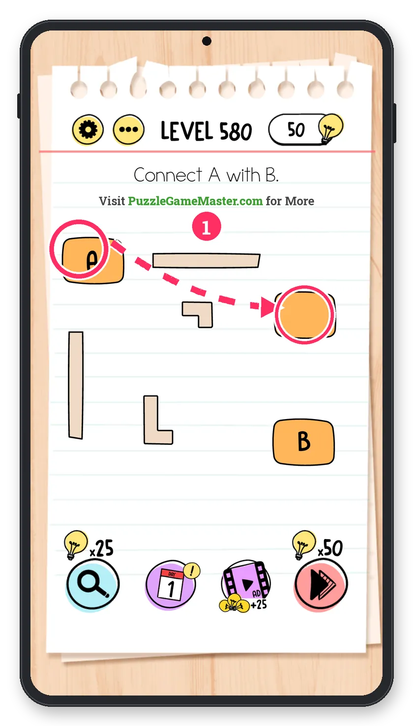Brain Test: Tricky Puzzles Level 580 step 1: Make another A