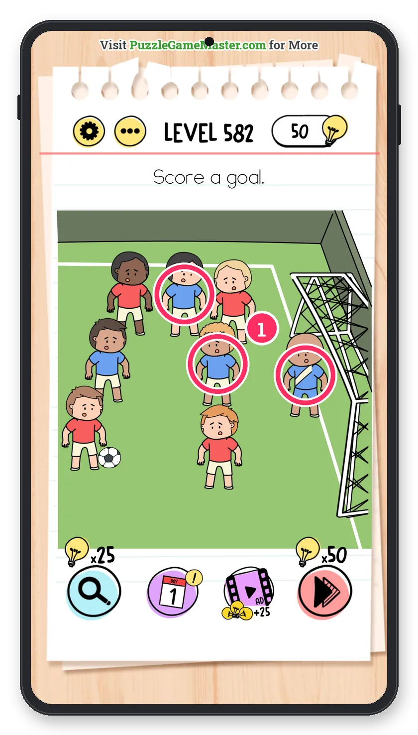 Brain Test: Tricky Puzzles Level 582 step 1: Clear a path