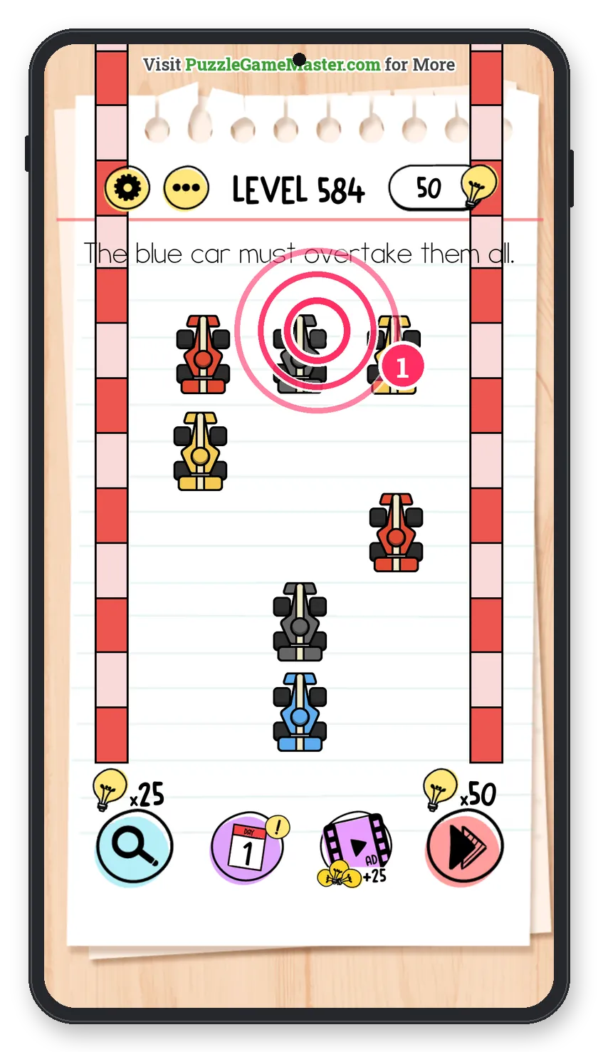 Brain Test: Tricky Puzzles Level 584 step 1: Wear the tyres