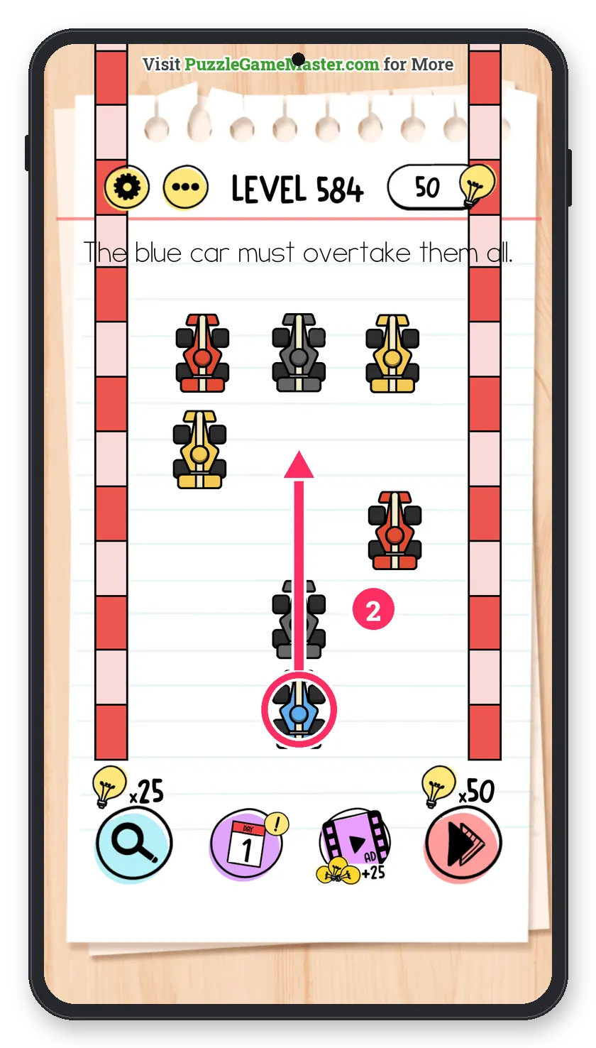 Brain Test: Tricky Puzzles Level 584 step 2: Overtake