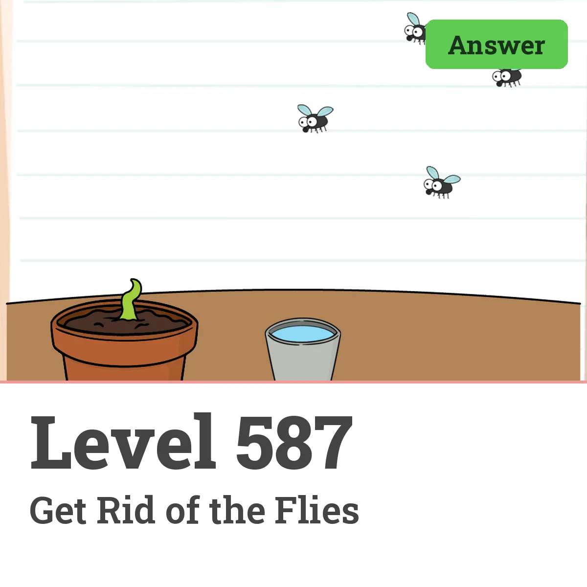 Brain Test: Tricky Puzzles Level 587 answer – Get Rid of the Flies