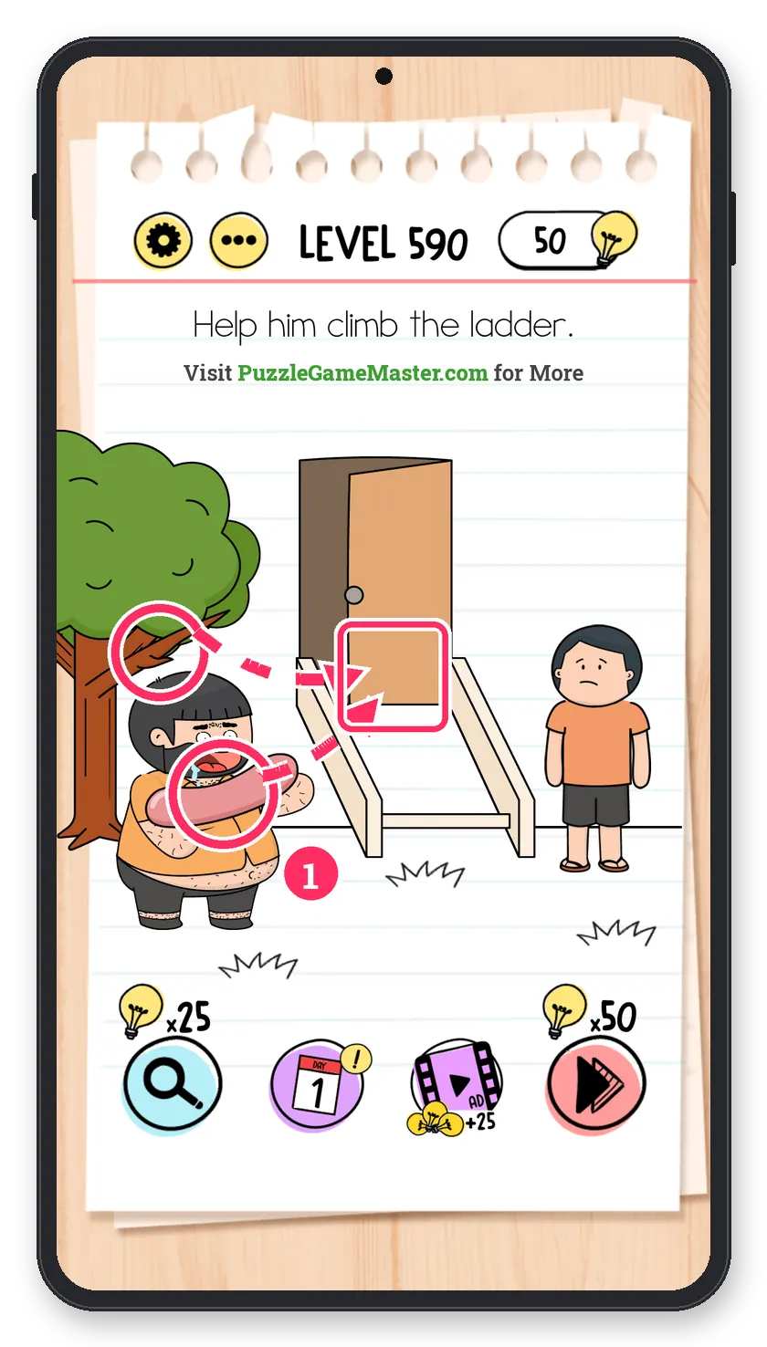 Brain Test: Tricky Puzzles Level 590 answer with steps marked