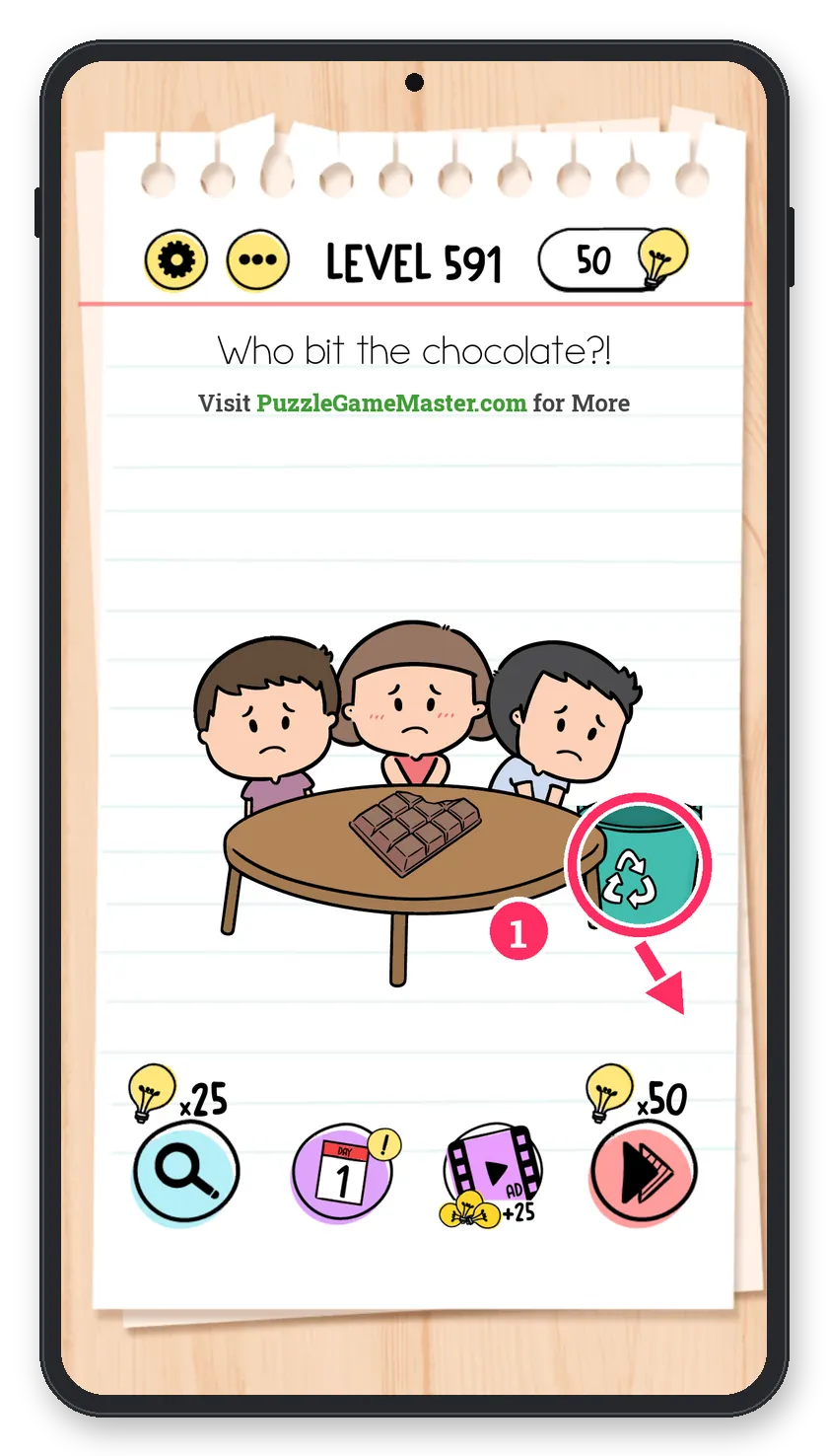 Brain Test: Tricky Puzzles Level 591 answer with steps marked