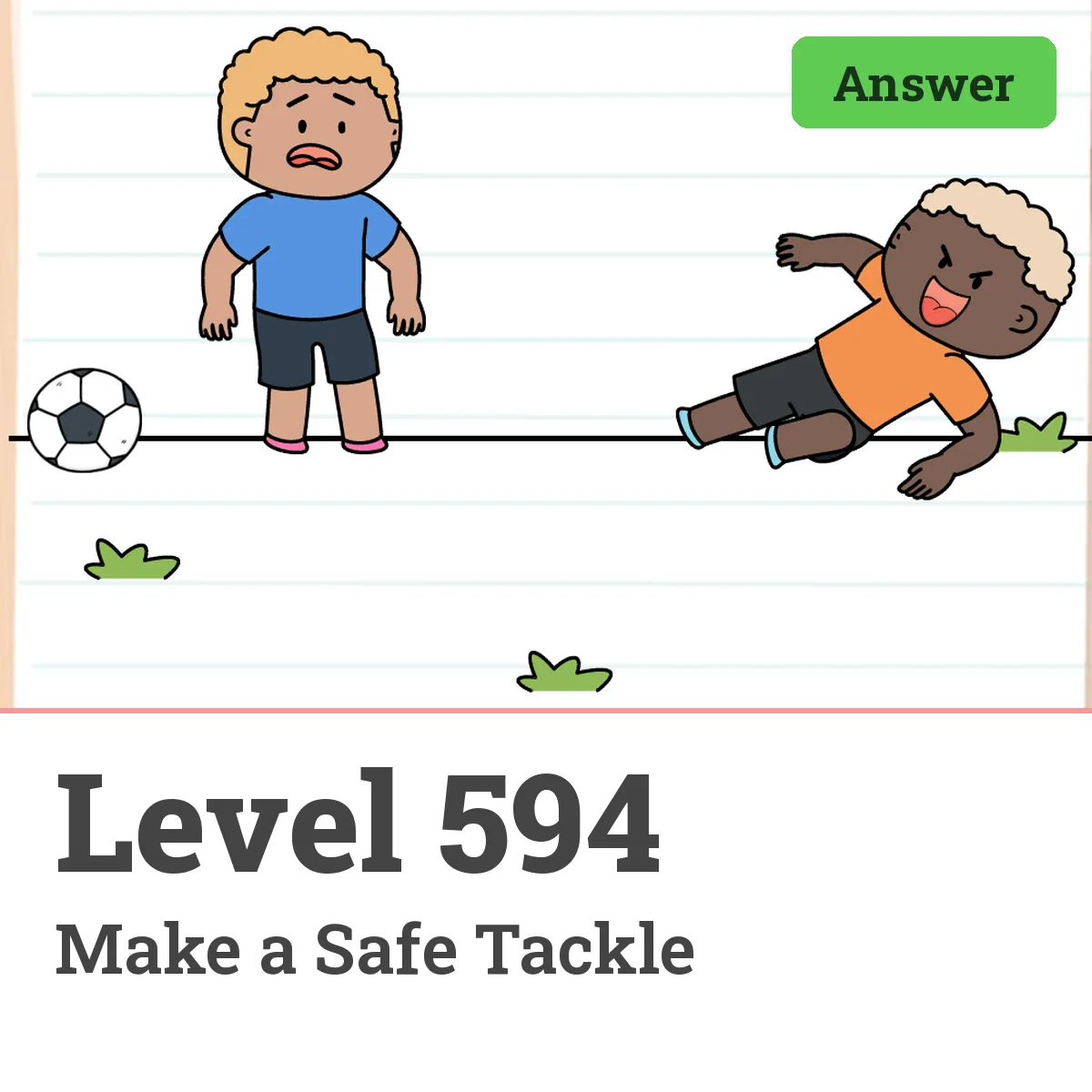 Brain Test: Tricky Puzzles Level 594 answer – Make a Safe Tackle