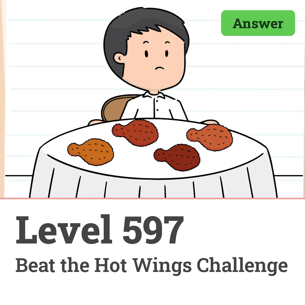 Brain Test: Tricky Puzzles Level 597 answer – Beat the Hot Wings Challenge