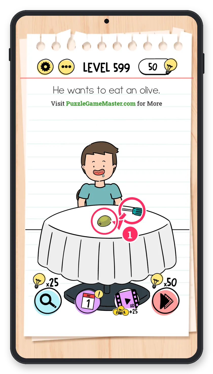 Brain Test: Tricky Puzzles Level 599 step 1: Pluck the seed