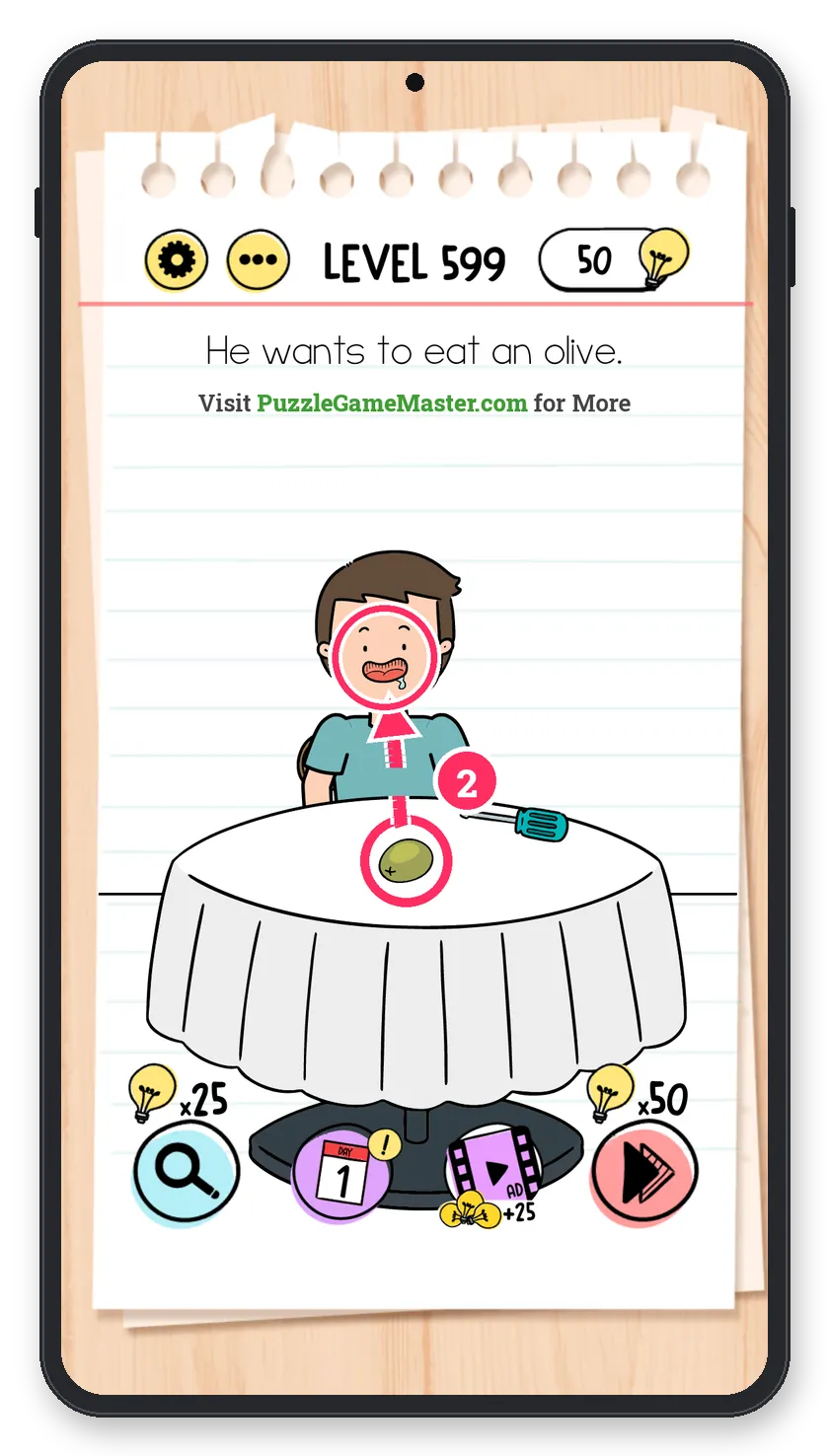 Brain Test: Tricky Puzzles Level 599 step 2: Feed him