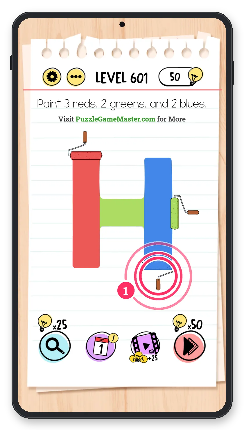 Brain Test: Tricky Puzzles Level 601 step 1: Blue