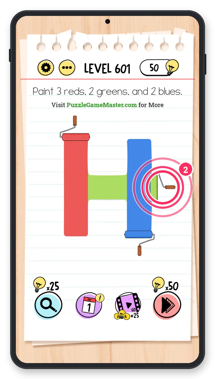Brain Test: Tricky Puzzles Level 601 step 2: Green