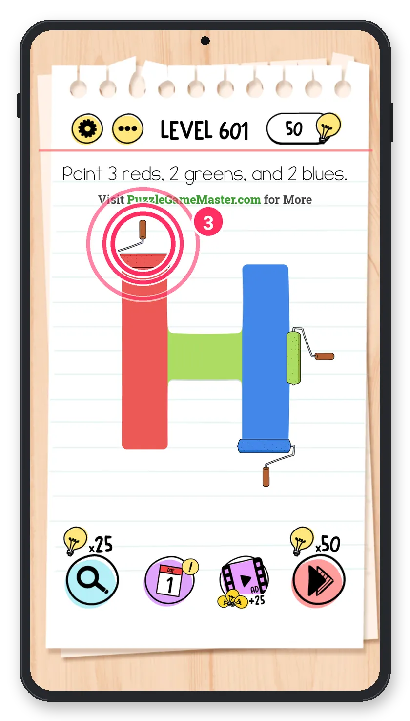 Brain Test: Tricky Puzzles Level 601 step 3: Red