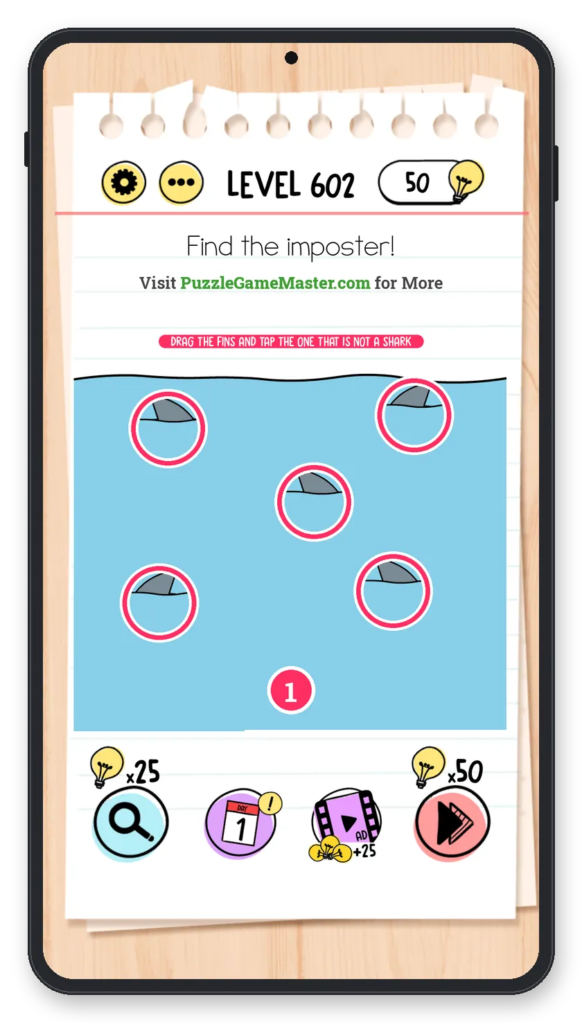 Brain Test: Tricky Puzzles Level 602 answer with steps marked
