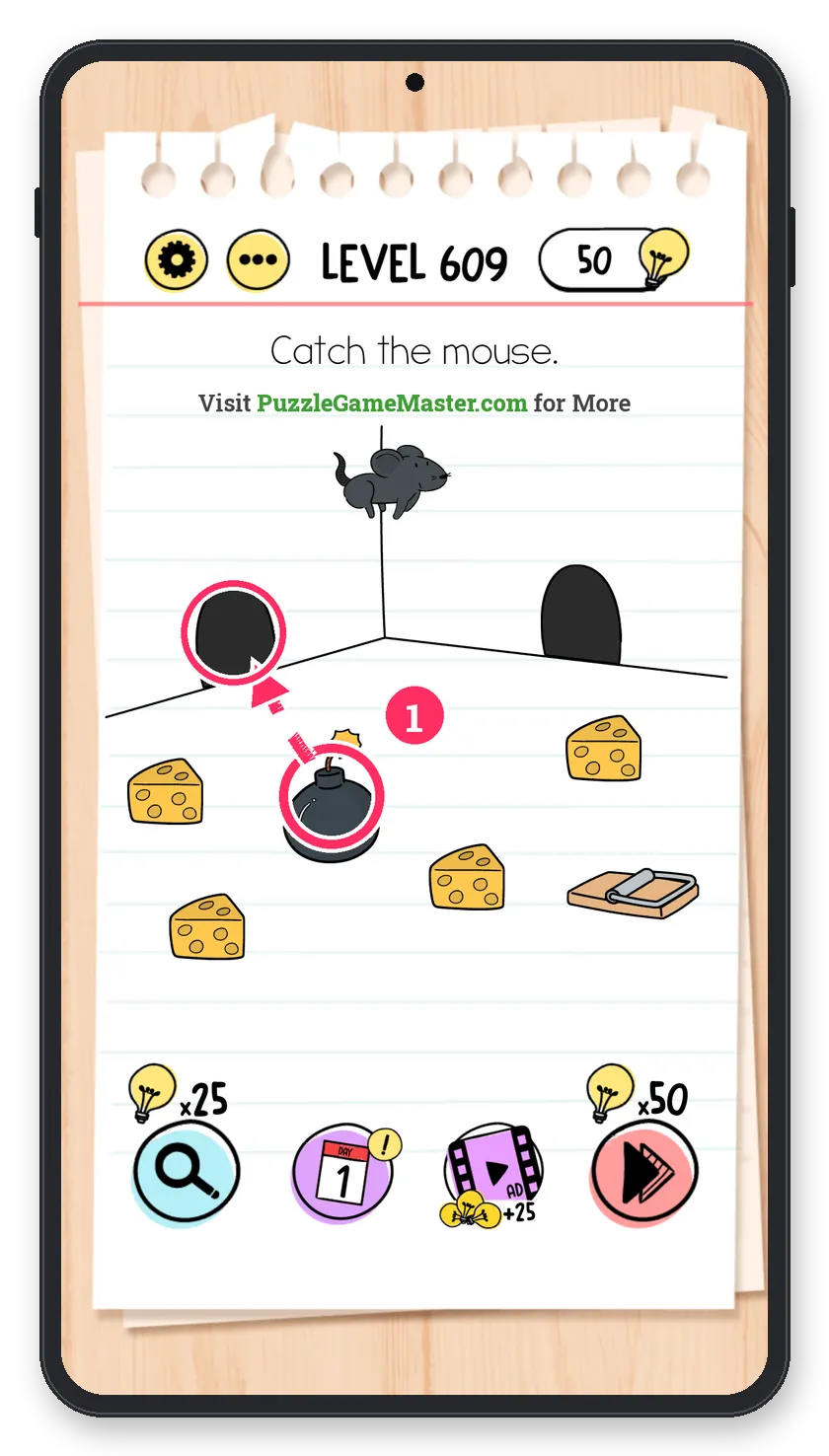 Brain Test: Tricky Puzzles Level 609 answer with steps marked