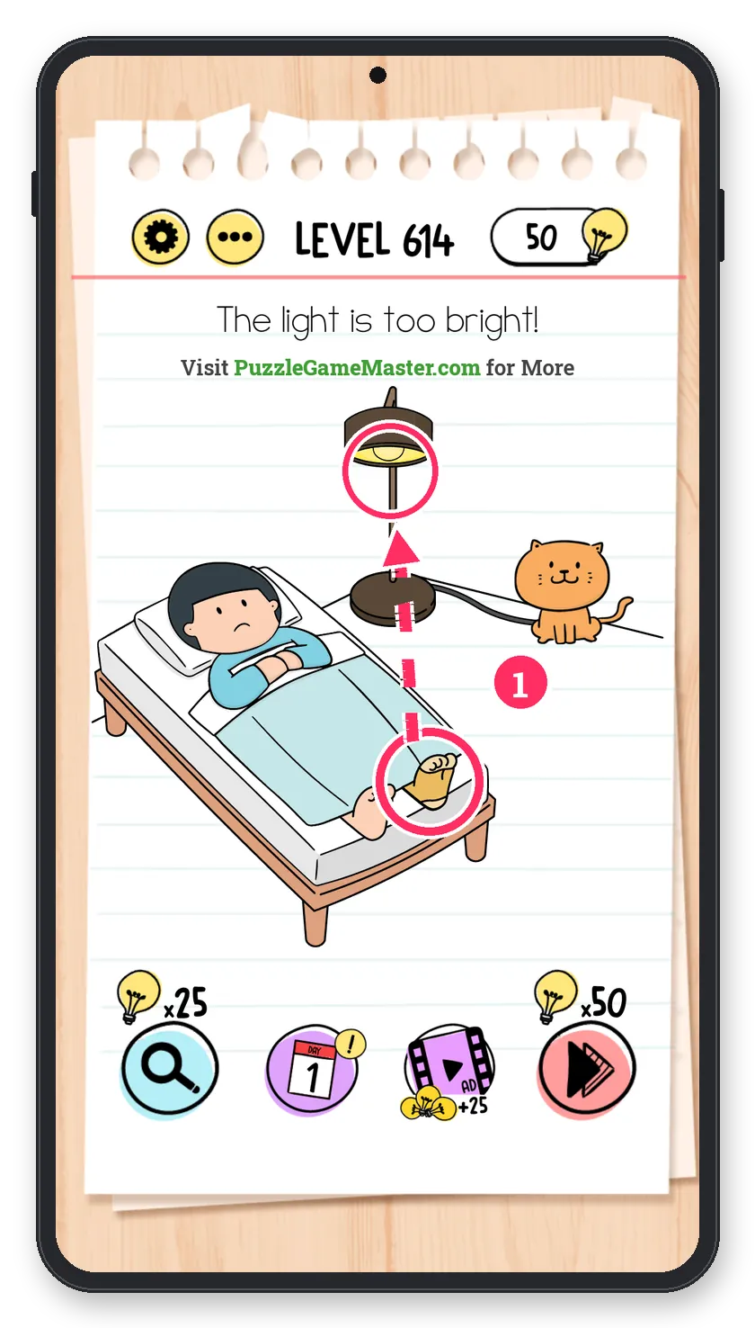 Brain Test: Tricky Puzzles Level 614 answer with steps marked