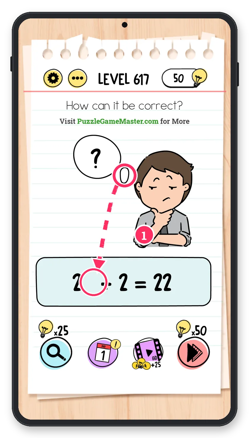 Brain Test: Tricky Puzzles Level 617 answer with steps marked