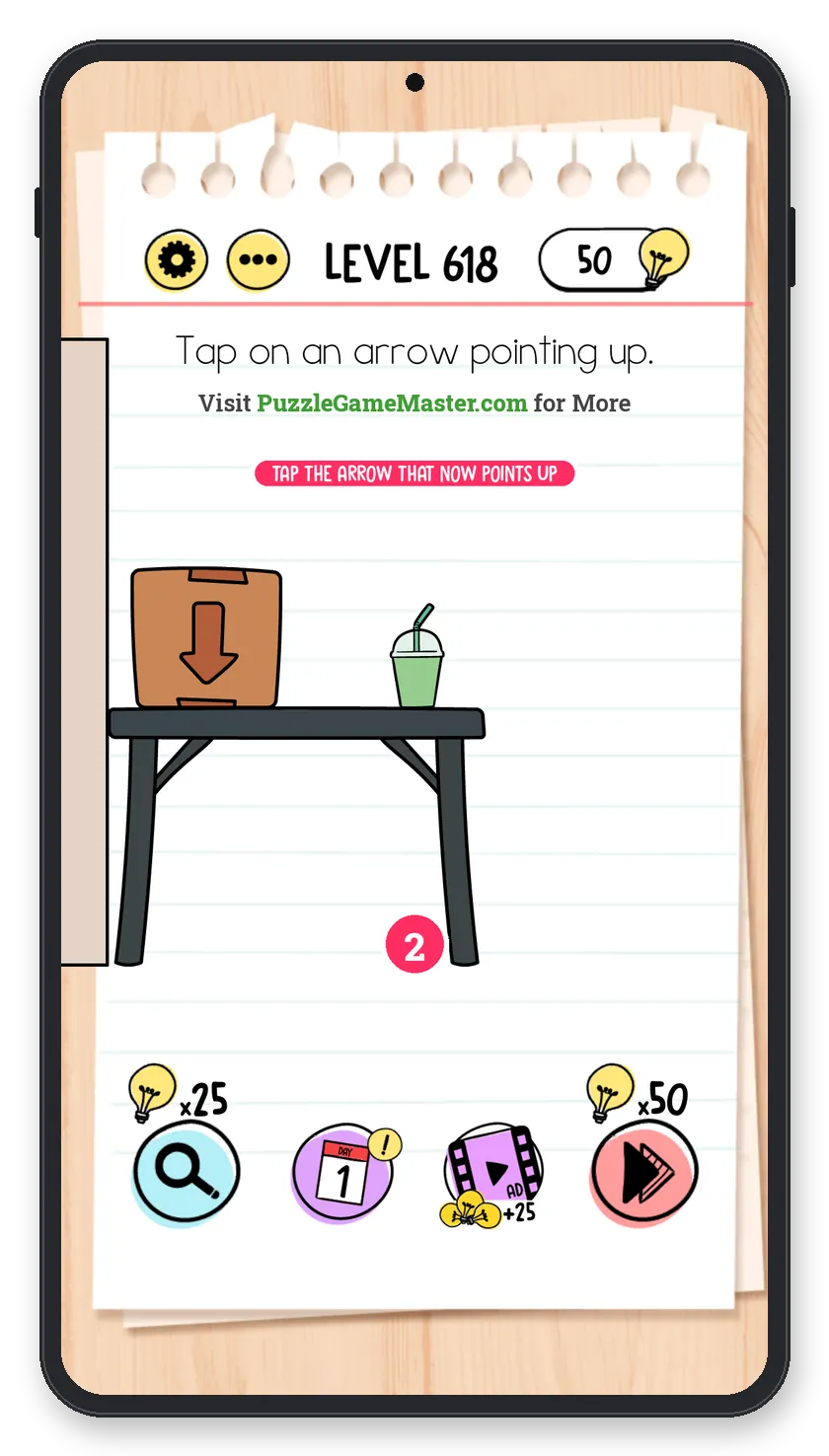 Brain Test: Tricky Puzzles Level 618 step 2: Tap the arrow