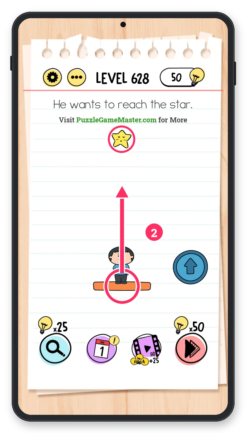 Brain Test: Tricky Puzzles Level 628 step 2: Raise it