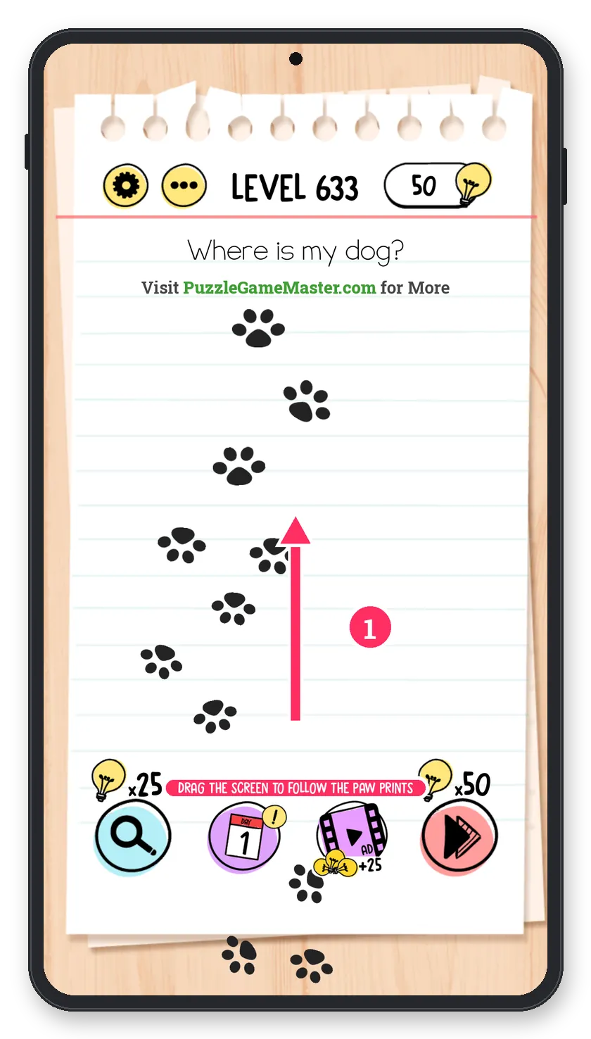 Brain Test: Tricky Puzzles Level 633 answer with steps marked