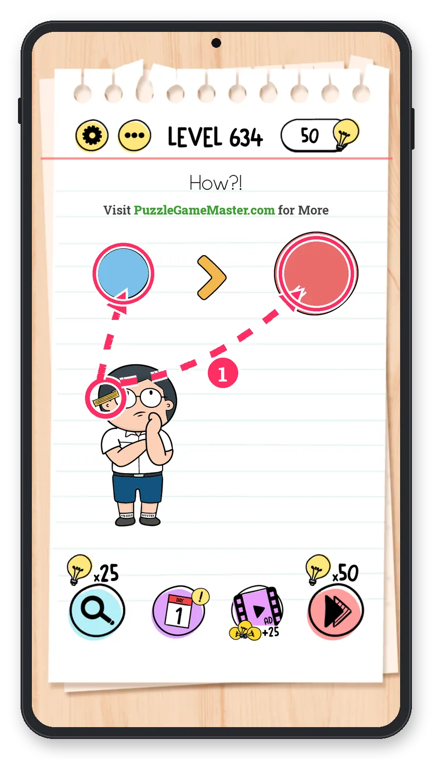 Brain Test: Tricky Puzzles Level 634 answer with steps marked